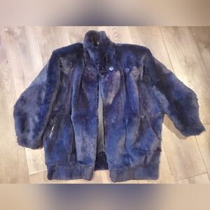 Vintage Pollack Furs Navy Blue Fur Jacket